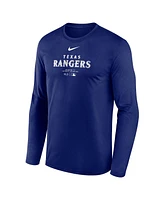 Nike Men's Royal Texas Rangers Authentic Collection Practice Performance Long Sleeve T-Shirt