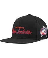 Mitchell Ness Men's Black Columbus Blue Jackets Core Team Script 2.0 Snapback Hat