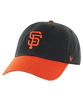 47 Brand Men's Black/Orange San Francisco Giants Clean Up Adjustable Hat