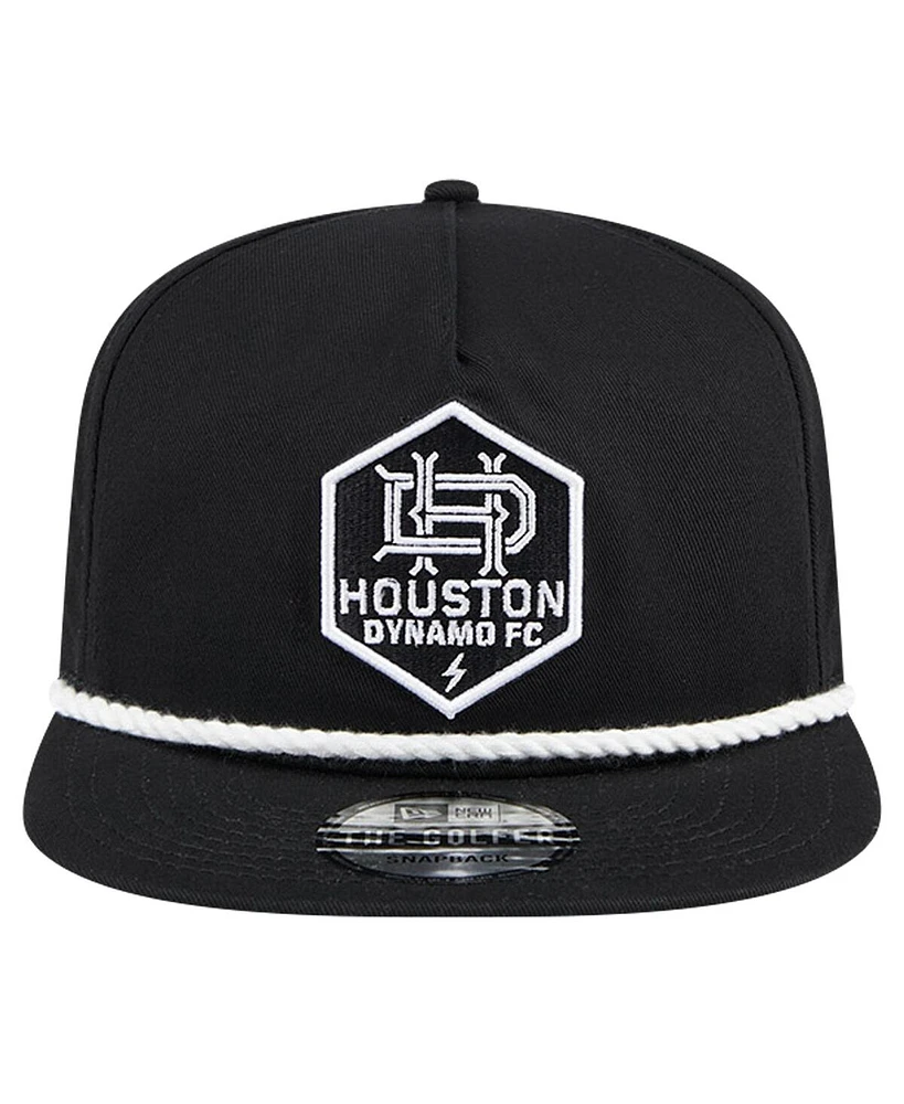 New Era Men's Black Houston Dynamo Fc The Golfer Kickoff Collection Adjustable Hat