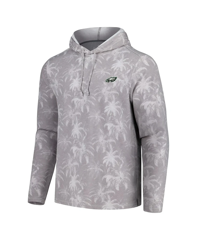 Tommy Bahama Men's Gray Philadelphia Eagles Palm Frenzy Hoodie Long Sleeve T-Shirt