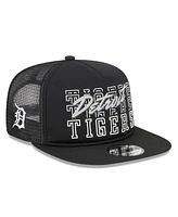 New Era Men's Black Detroit Tigers Street Team A-Frame Trucker 9Fifty Snapback Hat