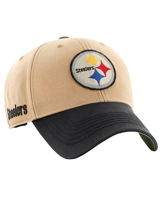 47 Brand Men's Khaki/Black Pittsburgh Steelers Dusted Sedgwick Mvp Adjustable Hat
