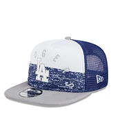 New Era Men's White/Gray Los Angeles Dodgers Team Foam Front A-Frame Trucker 9Fifty Snapback Hat