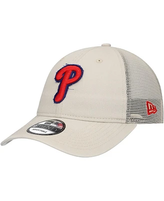 New Era Men's Stone Philadelphia Phillies Game Day 9Twenty Adjustable Trucker Hat