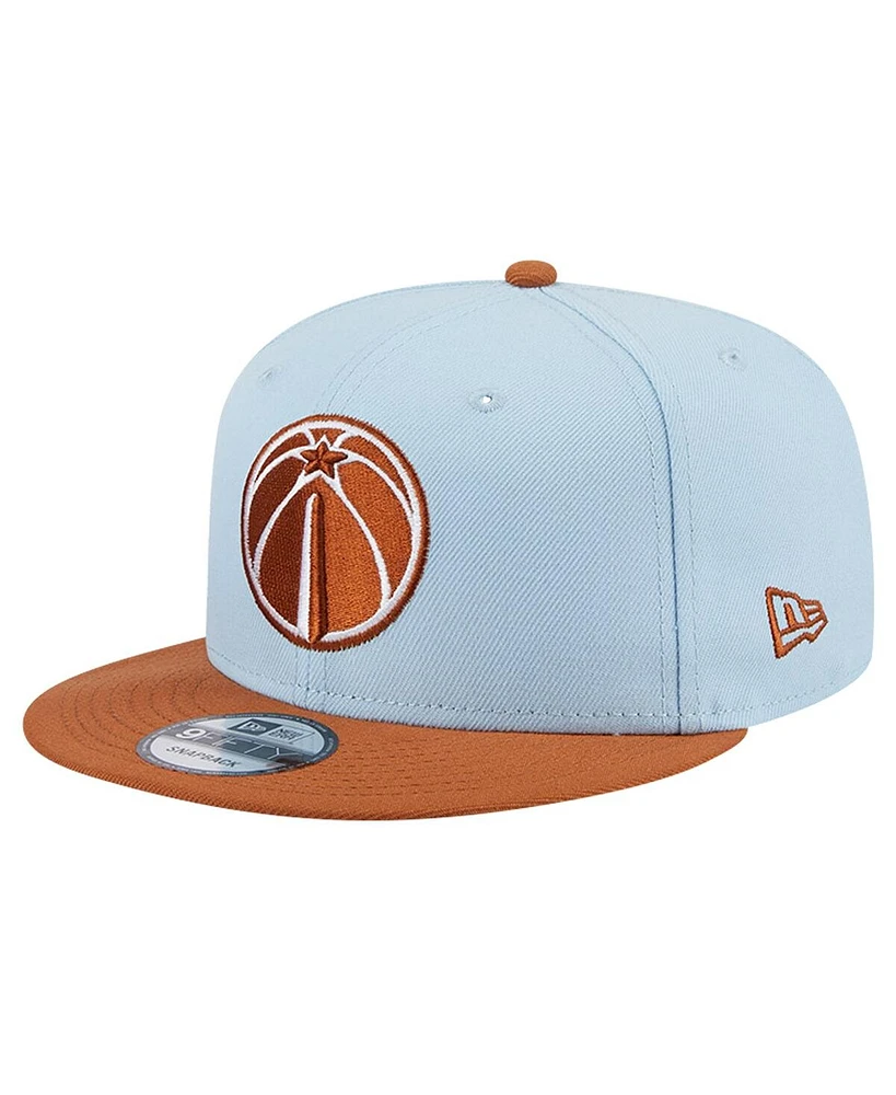 New Era Men's Light Blue/Brown Washington Wizards 2-Tone Color Pack 9Fifty Snapback Hat