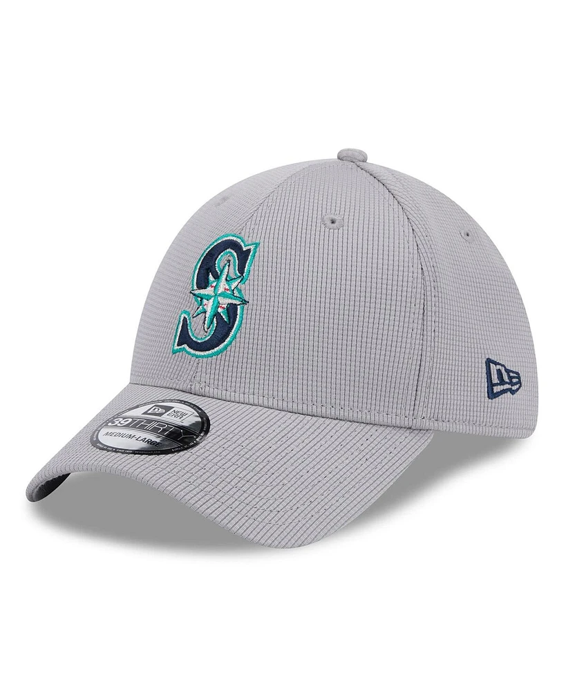 New Era Men's Gray Seattle Mariners Active Pivot 39Thirty Flex Hat