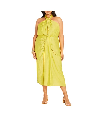 City Chic Women's Briella Halter Twist Front Maxi Dress