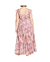 City Chic Women's Blushing Beauty Maxi Dress