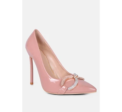 Rag & Co Cocktail Womens Buckle Embellished Stiletto Pump Shoes