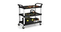 Slickblue 3-Shelf Utility Service Cart Aluminum Frame 490lbs Capacity with Casters