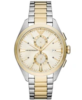 Emporio Armani Men's Chronograph Two-Tone Stainless Steel Bracelet Watch 43mm