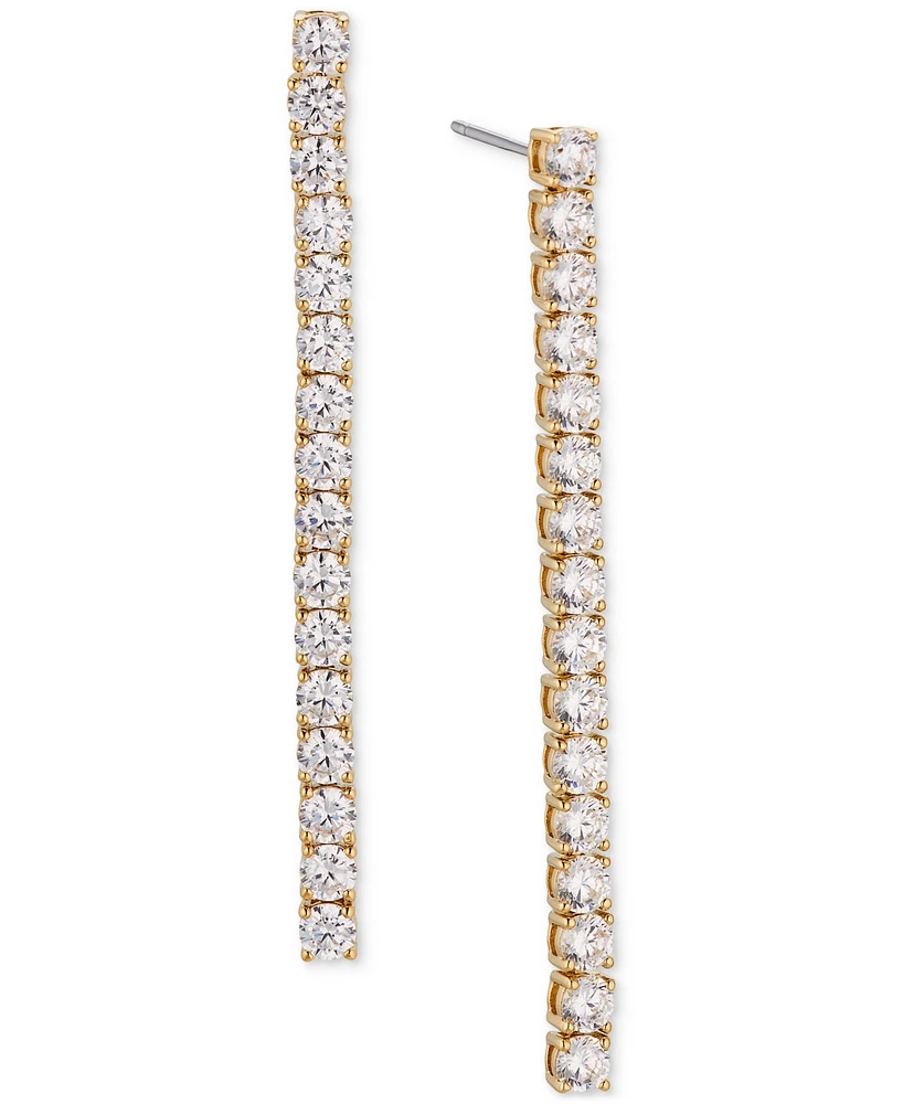 Eliot Danori 18k Gold-Plated Cubic Zirconia Linear Drop Earrings, Created for Macy's