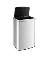 Slickblue 13 Gallons Automatic Garbage Can with Rectangular Infrared Motion Sensor-Sliver