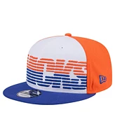 New Era Men's White/Blue New York Knicks Throwback Gradient Tech Font 9Fifty Snapback Hat