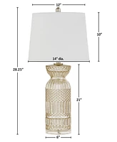 510 Design Textured Glass and Acrylic Base Table Lamp