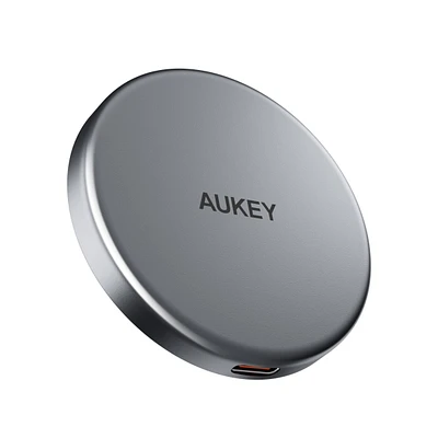 Aukey Lc-MC10 MagFusion Aura 15W Qi2 Certified Magnetic Fast Wireless Charger 3ft Usb C-c Cable Included