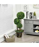 Artificial Topiary Triple Ball Tree for Indoor and Outdoor