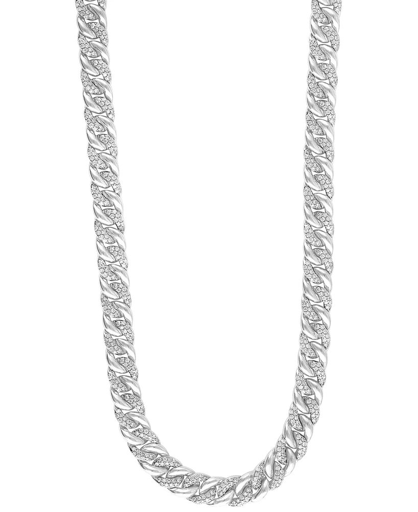 Men's Diamond Curb Link Chain 22" Statement Necklace (5 ct. t.w.) in Sterling Silver