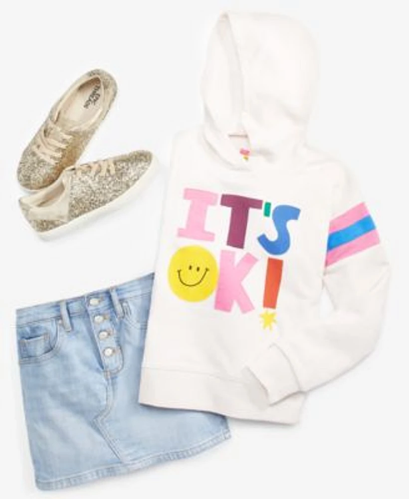 Epic Threads Little Big Girls Its Okay Graphic Hoodie Bloom Denim Skort Nia Lace Up Shoes Created For Macys