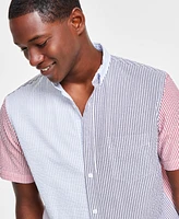 Club Room Men's Regular-Fit Colorblocked Button-Down Seersucker Shirt, Created for Macy's