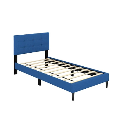 Slickblue Twin Upholstered Platform Bed with Button Tufted Headboard