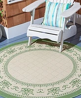 Safavieh Courtyard CY0901 Natural and Olive 6'7" x 6'7" Round Outdoor Area Rug