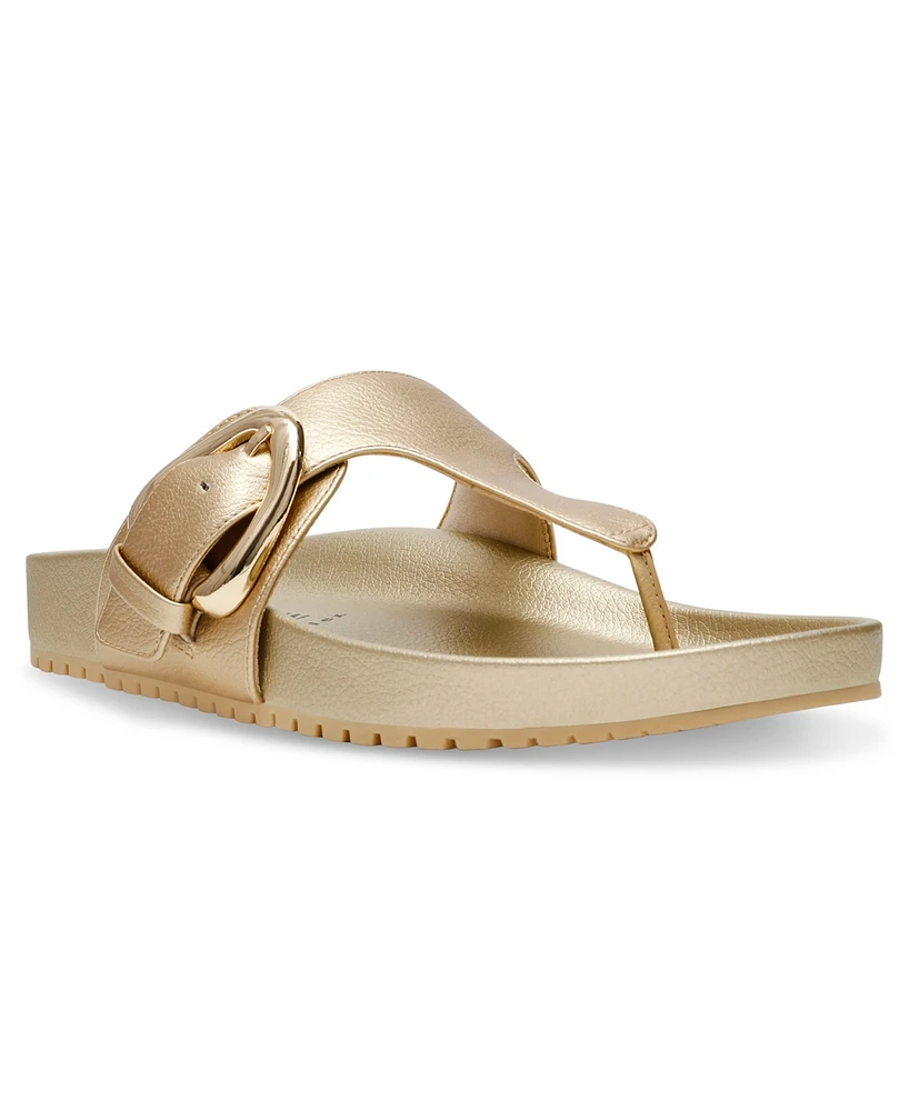 Anne Klein Women's Dori Footbed Thong Flat Sandals