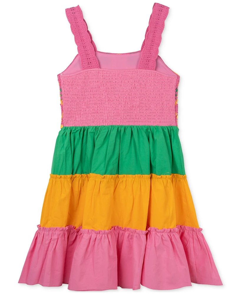 Rare Editions Little Girls Crochet Colorblocked Dress