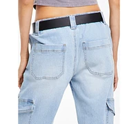 Madden Girl Juniors' Belted Skater Jeans