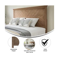 Merrick Lane Marta Queen Herring Bone Wooden Adjustable Headboard Only