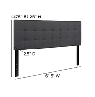 Quilted Tufted Queen Upholstered Headboard
