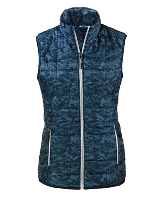 Cutter & Buck Women's Rainier PrimaLoft Eco Insulated Full Zip Printed Puffer Vest