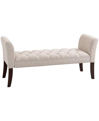 Homcom End of Bed Bench with Button Tufted Design, Dark