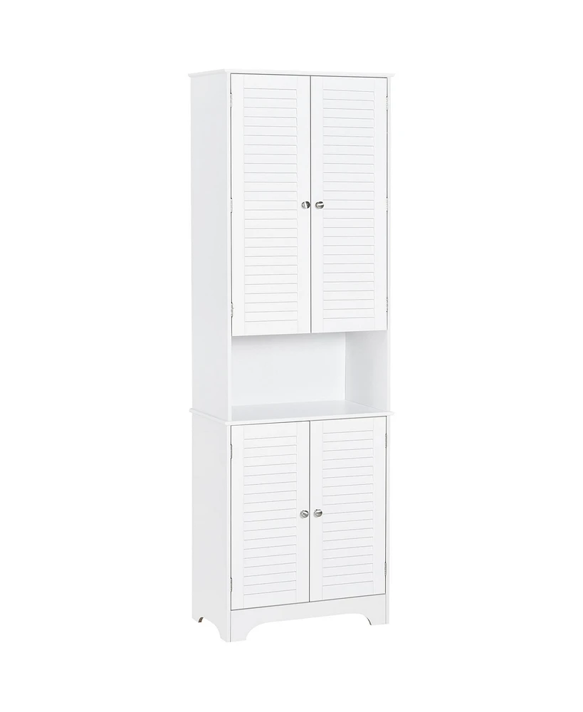 Homcom Wash Room Medicine Cupboard with Double Swing Doors, White