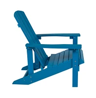 Ayala Piece Outdoor Leisure Set With Of Poly Resin Adirondack Chairs And Star Moon Iron Fire Pit