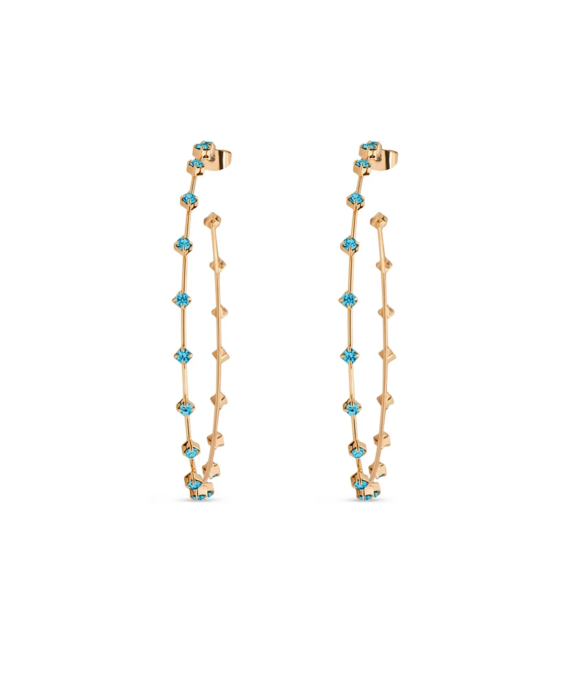 Ettika Simple Spark Crystal 18k Gold Plated Hoops