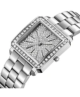 Jbw Women's Cristal Quartz Silver Stainless Steel Watch Set, 28mm