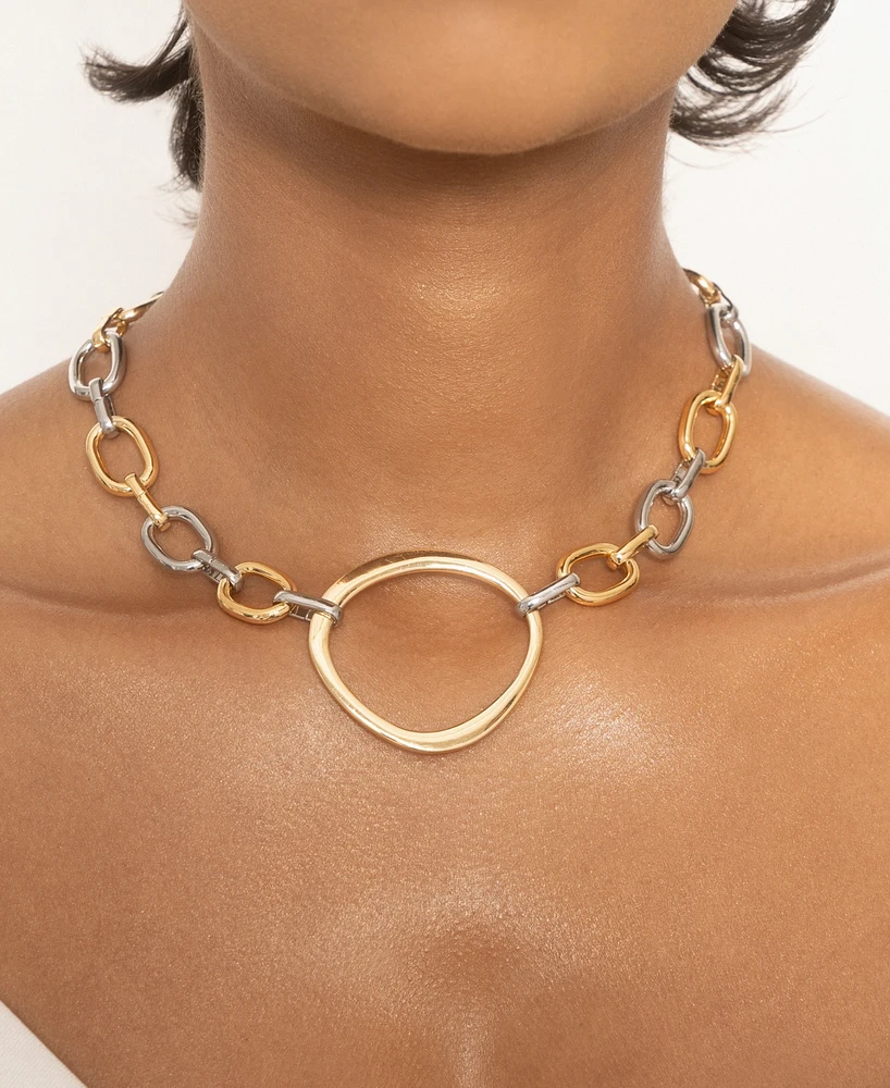 Ettika Mixed Metal Chain Link Collar Necklace