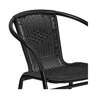 Pack Rattan Indoor-Outdoor Restaurant Stack Chair With Curved Back