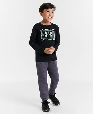 Under Armour Toddler & Little Boys 2-Pc. Touchdown Logo Graphic Performance T-Shirt Brushed Fleece Joggers Set