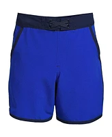 Lands' End Boys Active Stretch Curved Hem Long Board Short