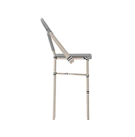 Mael Set Of Two Stacking Bistro Style Bar Stools With Textilene Backs And Seats Metal Frames For Indoor/Outdoor Use