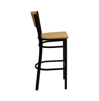 Wood Circle Back Metal Restaurant Dining Barstool