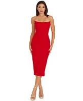 Dress the Population Women's Corset Strapless Midi Dress
