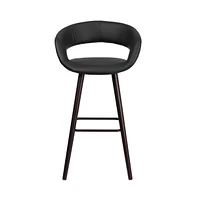 Plath Wood Ultramodern Bar Counter Stool With Upholstered Seat