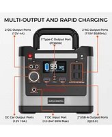 Alpha Digital 320W Portable Power Station- 298Wh/93120mAh, 8x Outputs: Ac/12V Dc/Usb