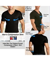 Men's Big & Tall Insta Slim Compression Short Sleeve V-Neck T-Shirt