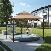 Yescom 10.6'x10.6' Gazebo Top Replacement Fit for Brand_Model Summer Veranda Gazebo/L-GZ093PST/G-GZ093PST/TGZ093 2 Tier Outdoor Patio Dark Beige
