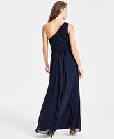 Adrianna Papell One-Shoulder Chiffon Gown